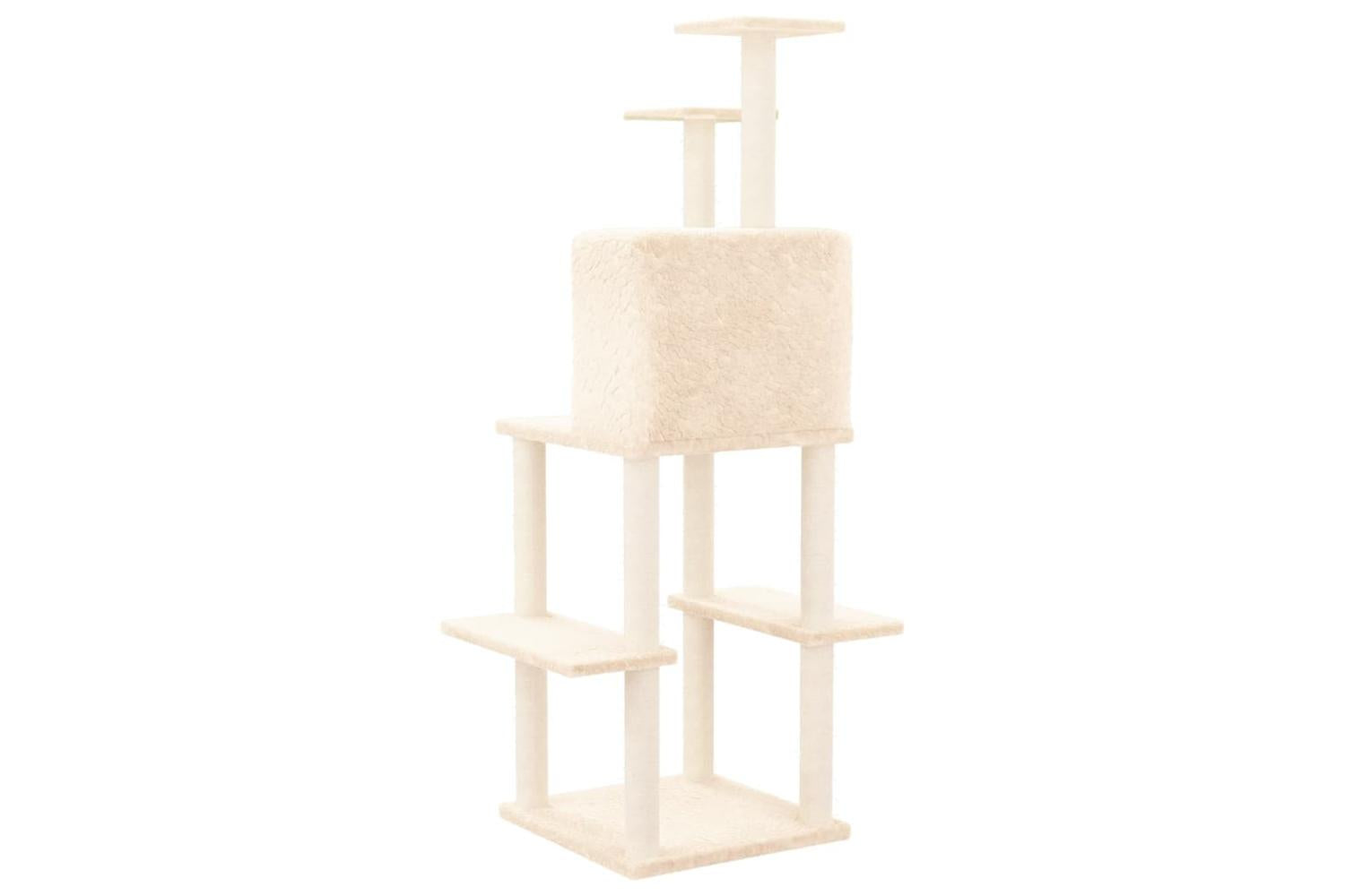 Cat Tree With Sisal Scratching Posts Cream 1445 Cm-5