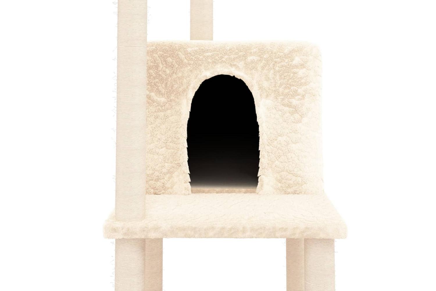 Cat Tree With Sisal Scratching Posts Cream 1445 Cm-6