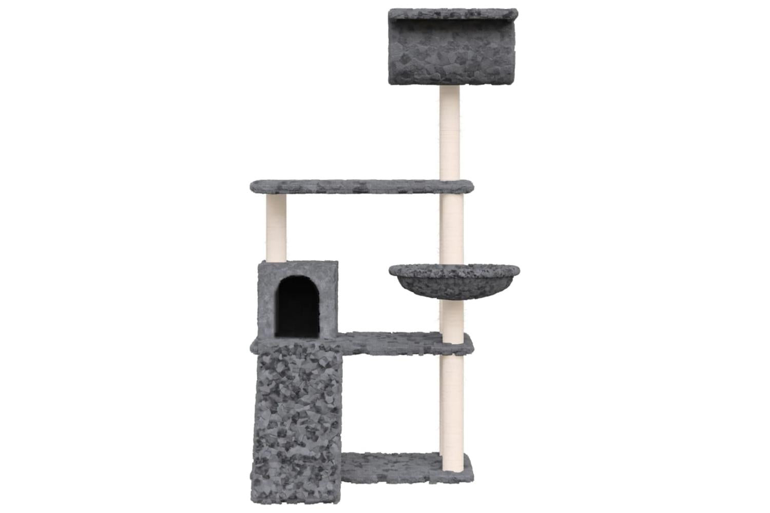 Cat Tree With Sisal Scratching Posts Dark Grey 131 Cm-3
