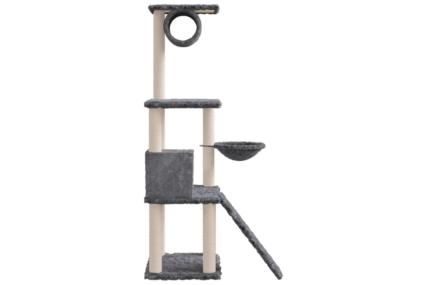Cat Tree With Sisal Scratching Posts Dark Grey 131 Cm-4