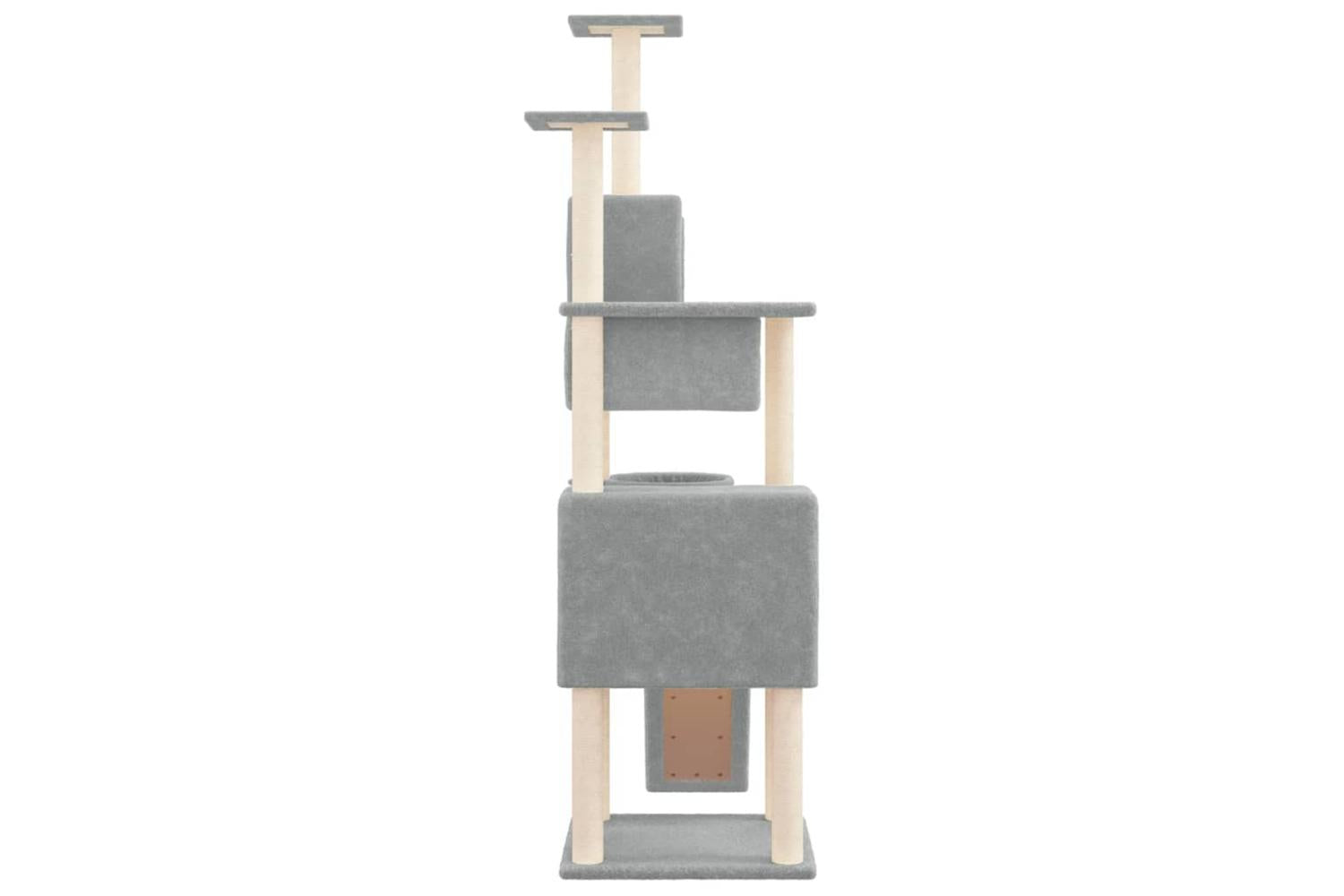 Cat Tree With Sisal Scratching Posts Light Grey 168 Cm-4