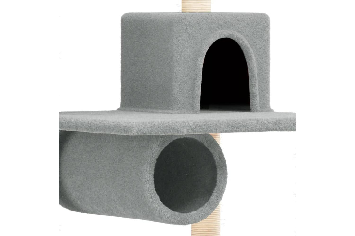 Cat Tree With Sisal Scratching Posts Light Grey 168 Cm-6