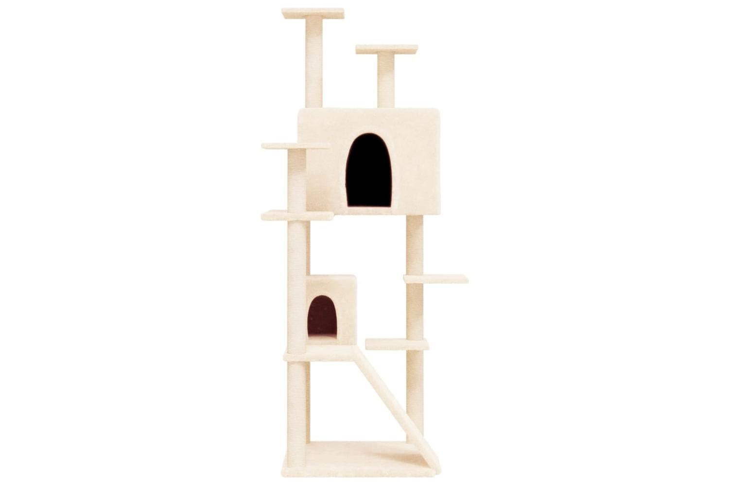 Cat Tree With Sisal Scratching Posts Cream 153 Cm-3