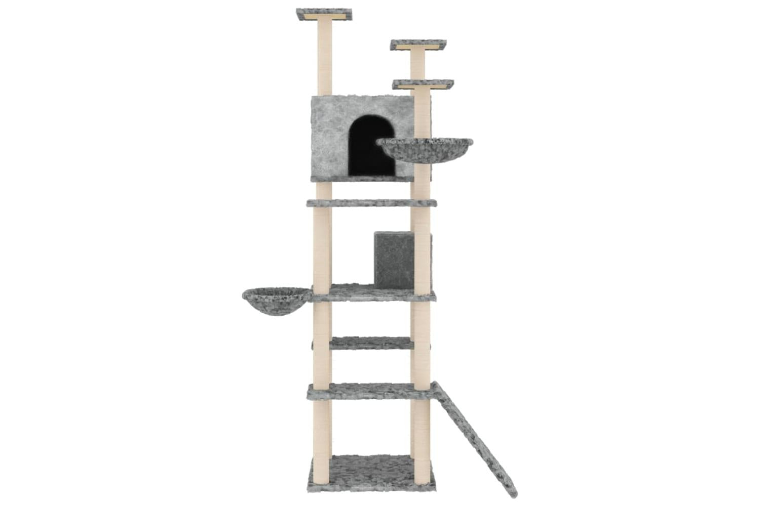 Cat Tree With Sisal Scratching Posts Light Grey 191 Cm-3