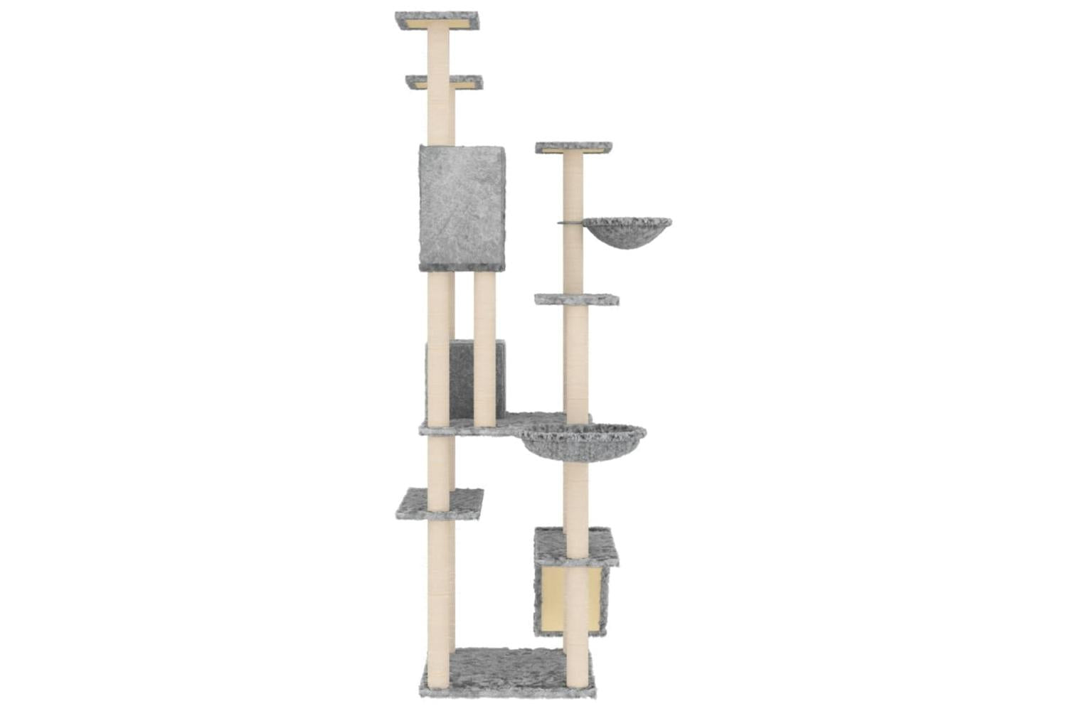 Cat Tree With Sisal Scratching Posts Light Grey 191 Cm-4