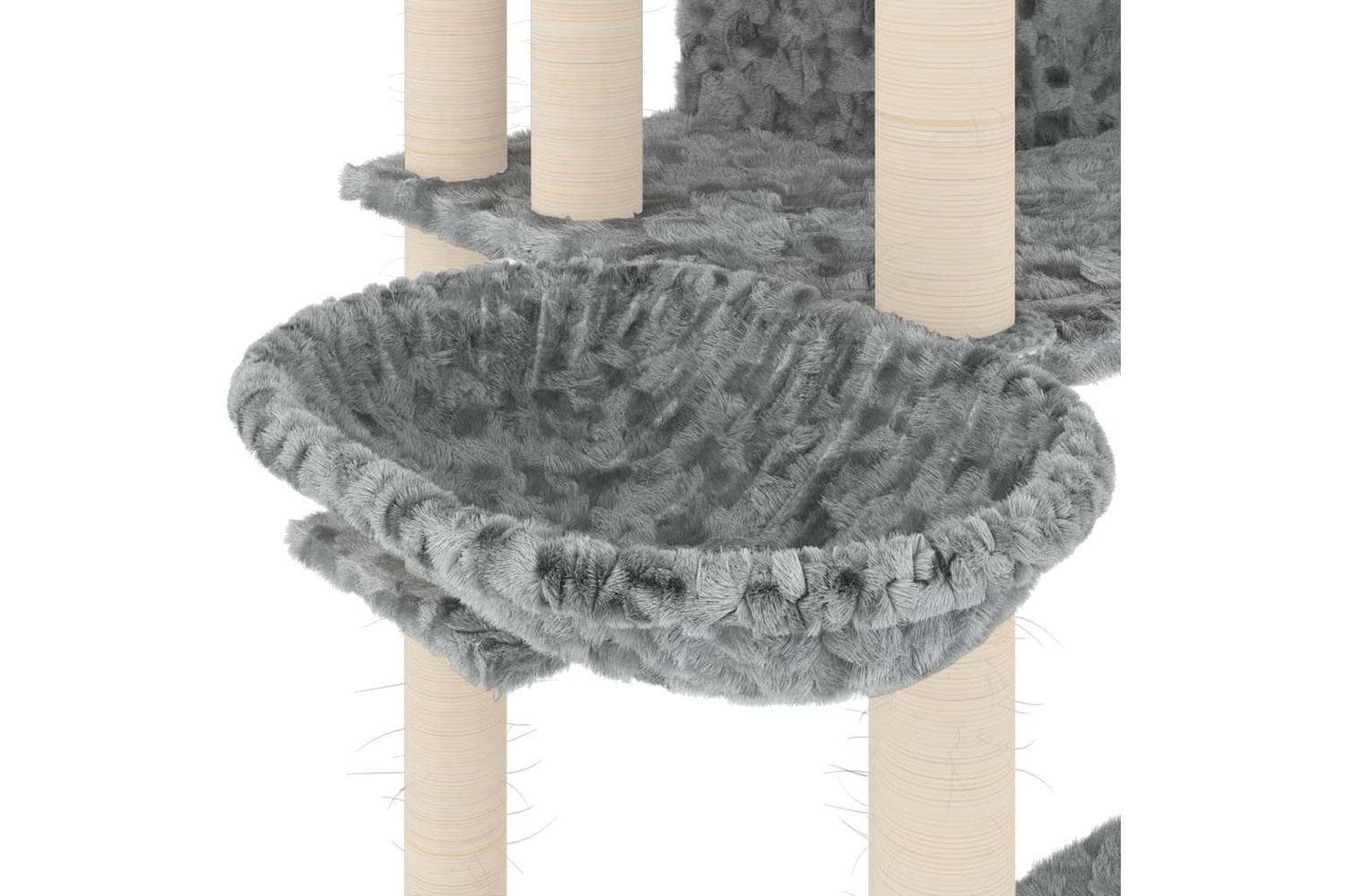 Cat Tree With Sisal Scratching Posts Light Grey 191 Cm-6