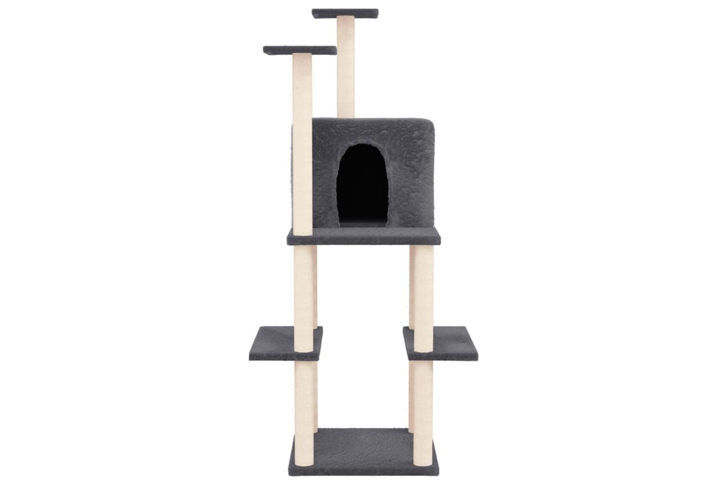 Cat Tree With Sisal Scratching Posts Dark Grey 1445 Cm-3