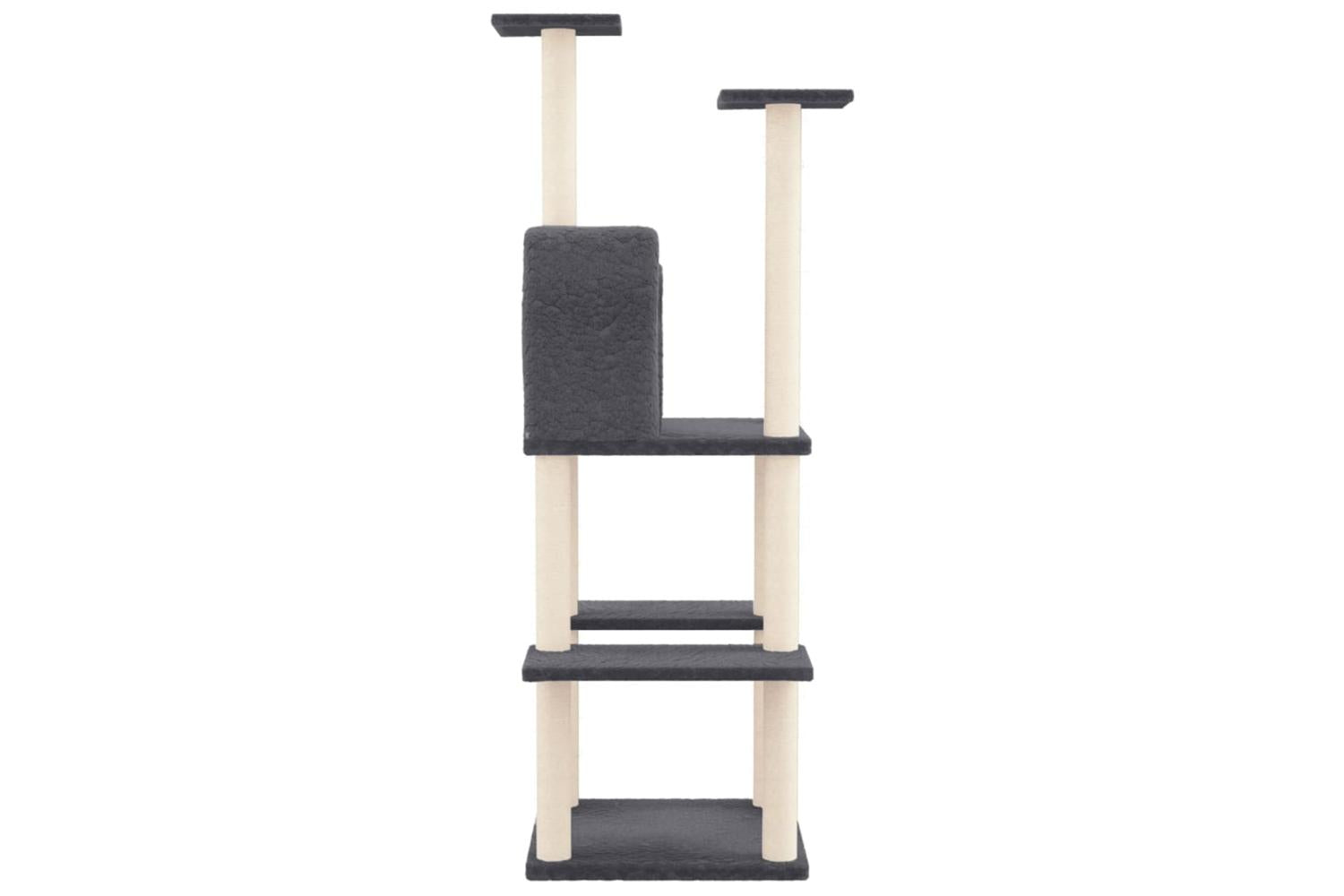 Cat Tree With Sisal Scratching Posts Dark Grey 1445 Cm-4