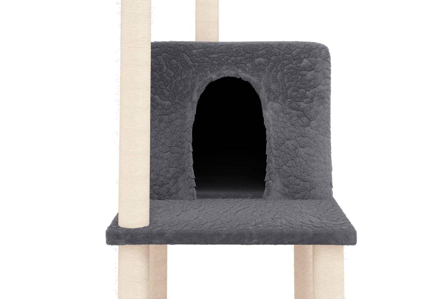 Cat Tree With Sisal Scratching Posts Dark Grey 1445 Cm-6