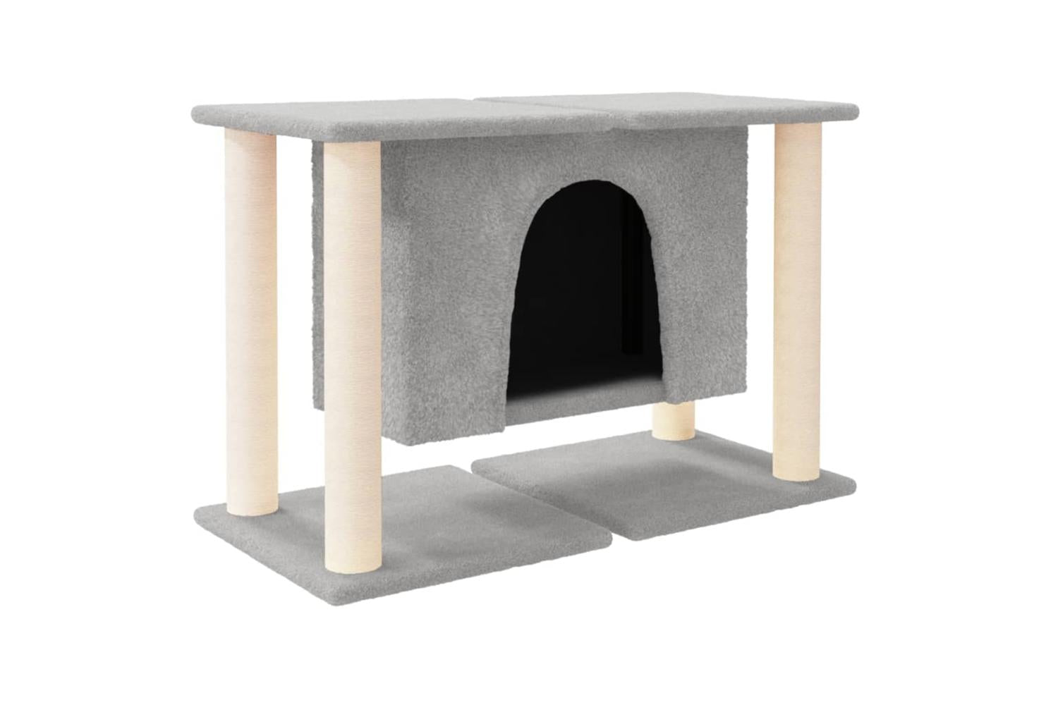 Cat Tree With Sisal Scratching Posts Light Grey 50 Cm-2