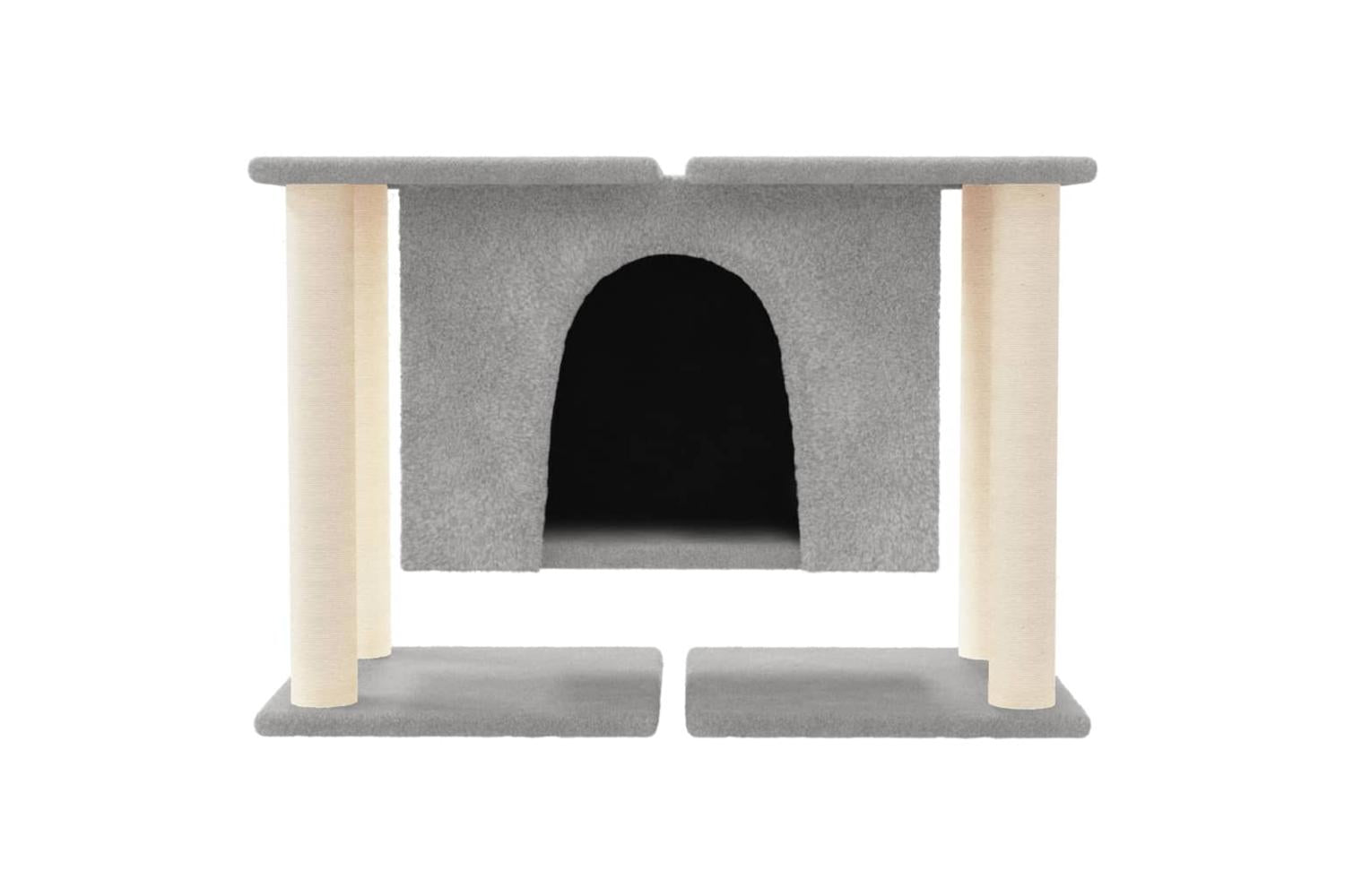 Cat Tree With Sisal Scratching Posts Light Grey 50 Cm-3