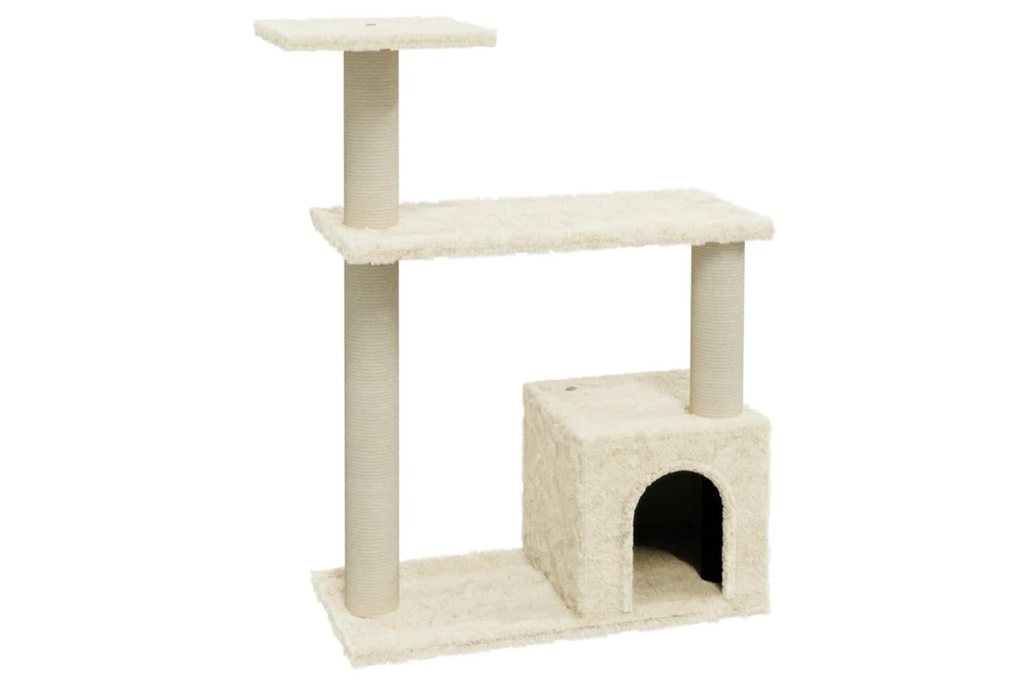 Cat Tree With Sisal Scratching Posts Cream 70 Cm-2