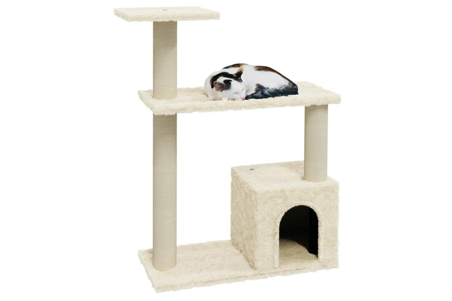 Cat Tree With Sisal Scratching Posts Cream 70 Cm-3