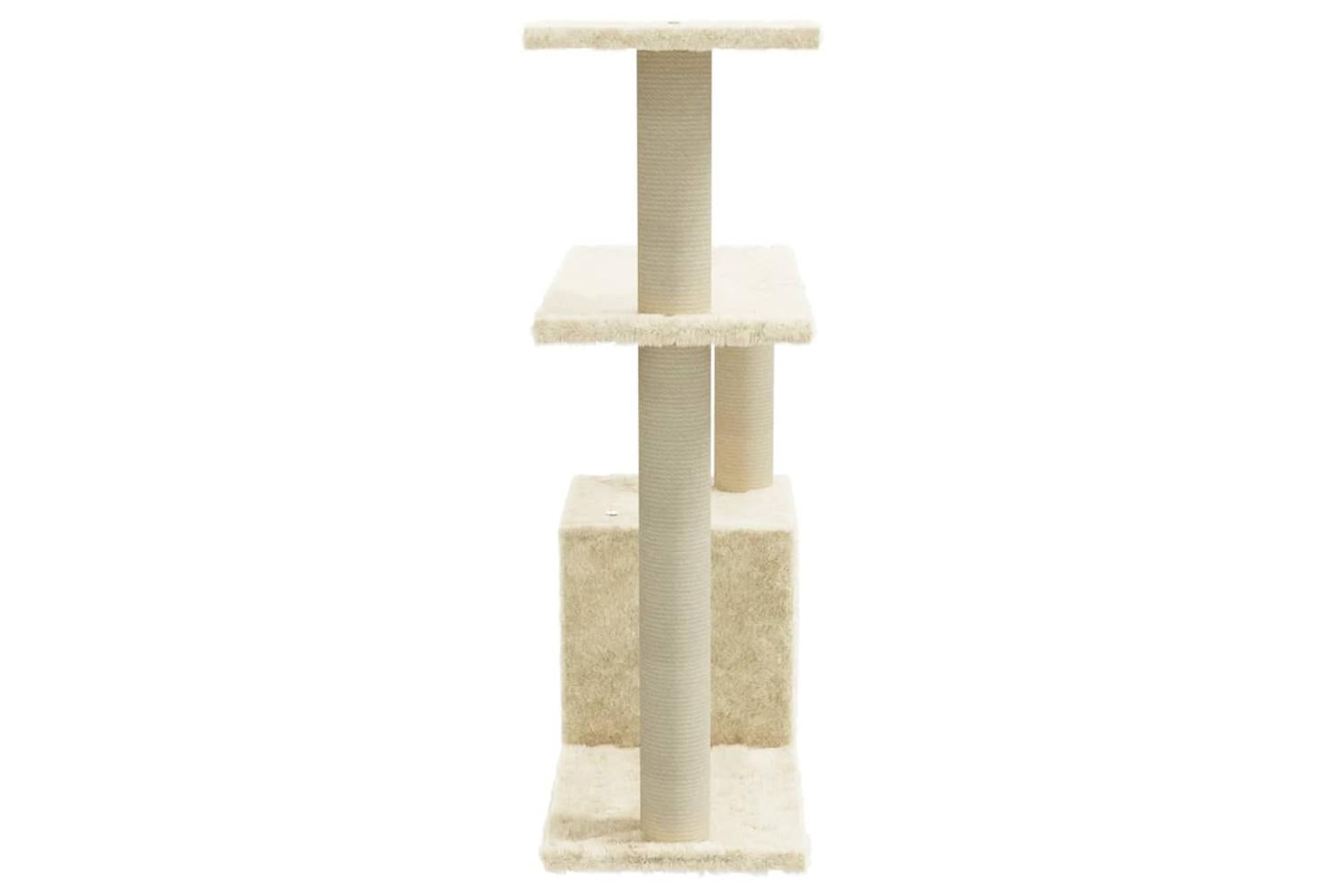 Cat Tree With Sisal Scratching Posts Cream 70 Cm-4
