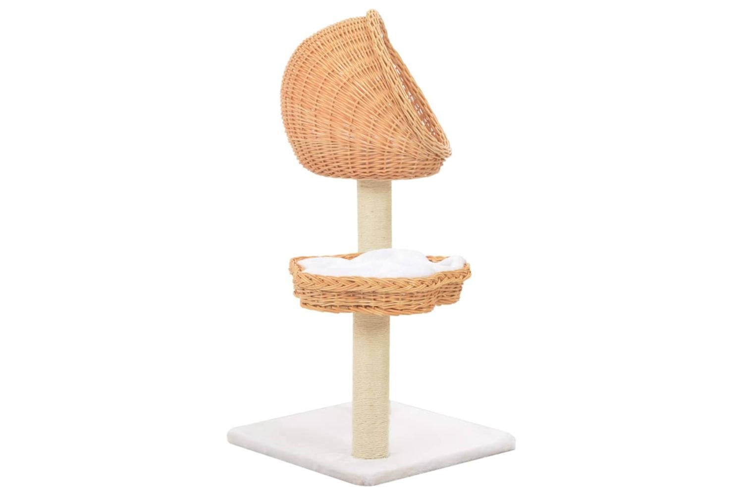 Cat Tree With Sisal Scratching Post Natural Willow Wood-3