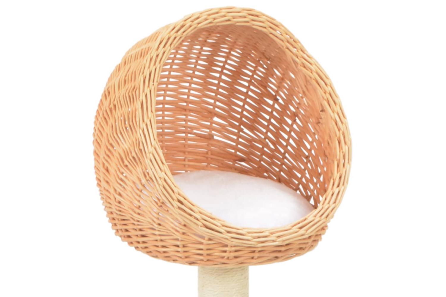Cat Tree With Sisal Scratching Post Natural Willow Wood-4