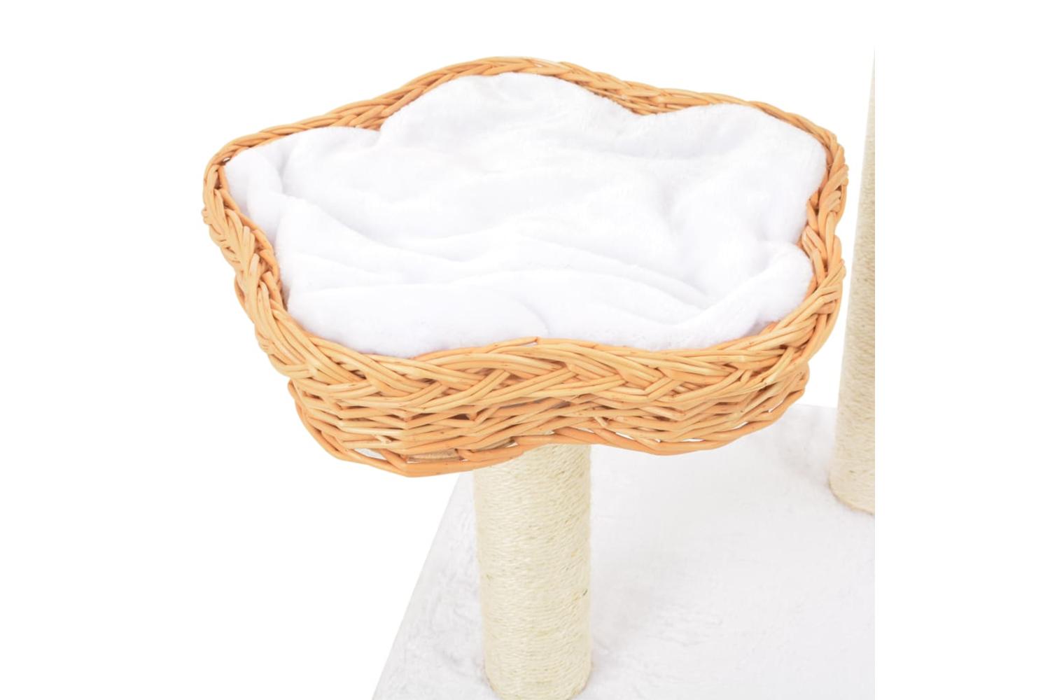 Cat Tree With Sisal Scratching Post Natural Willow Wood-5