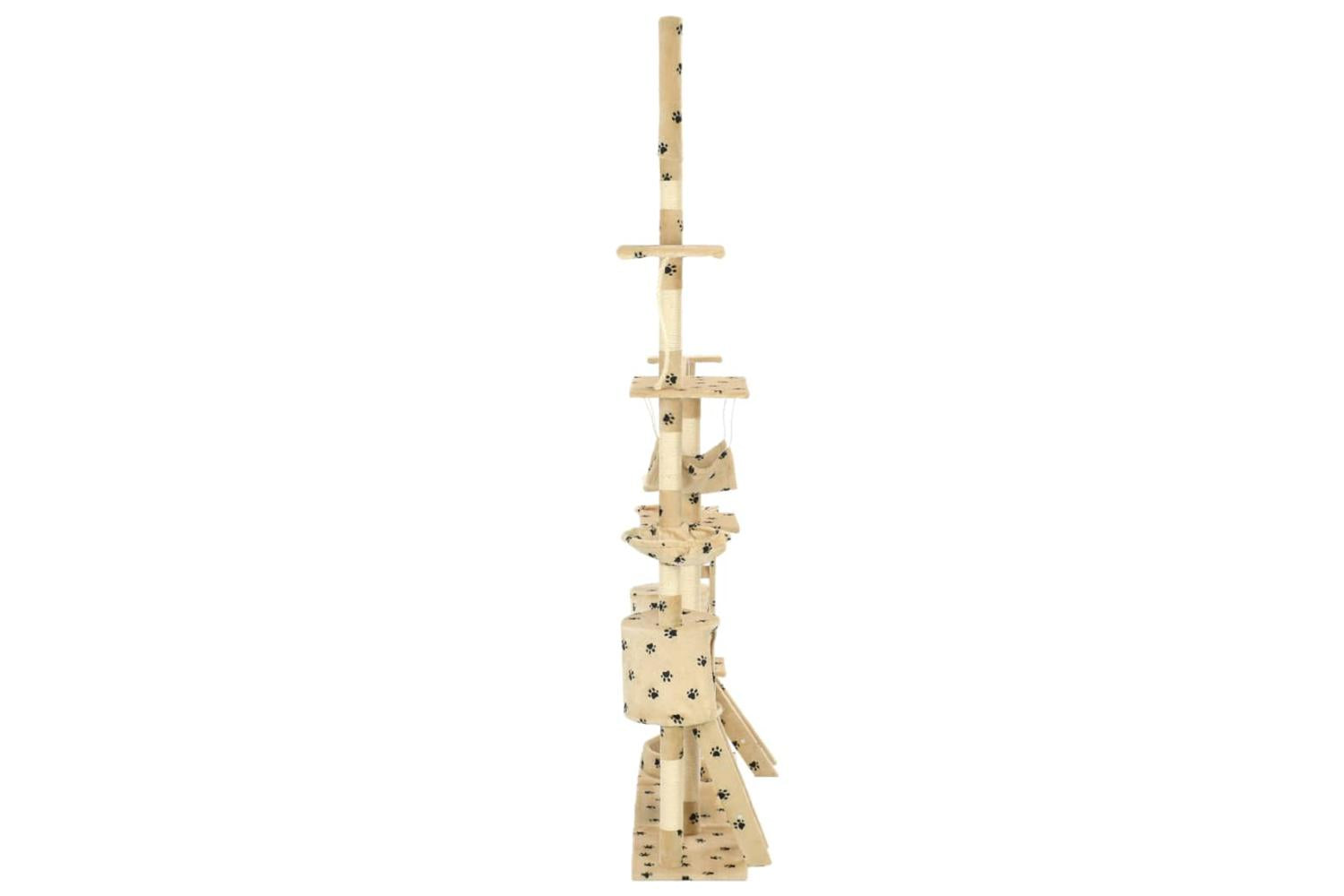 Cat Tree With Sisal Scratching Posts 230-250 Cm Paw Prints Beige-3