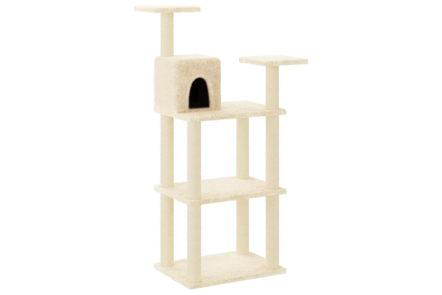 Cat Tree With Sisal Scratching Posts Cream 1185 Cm-2