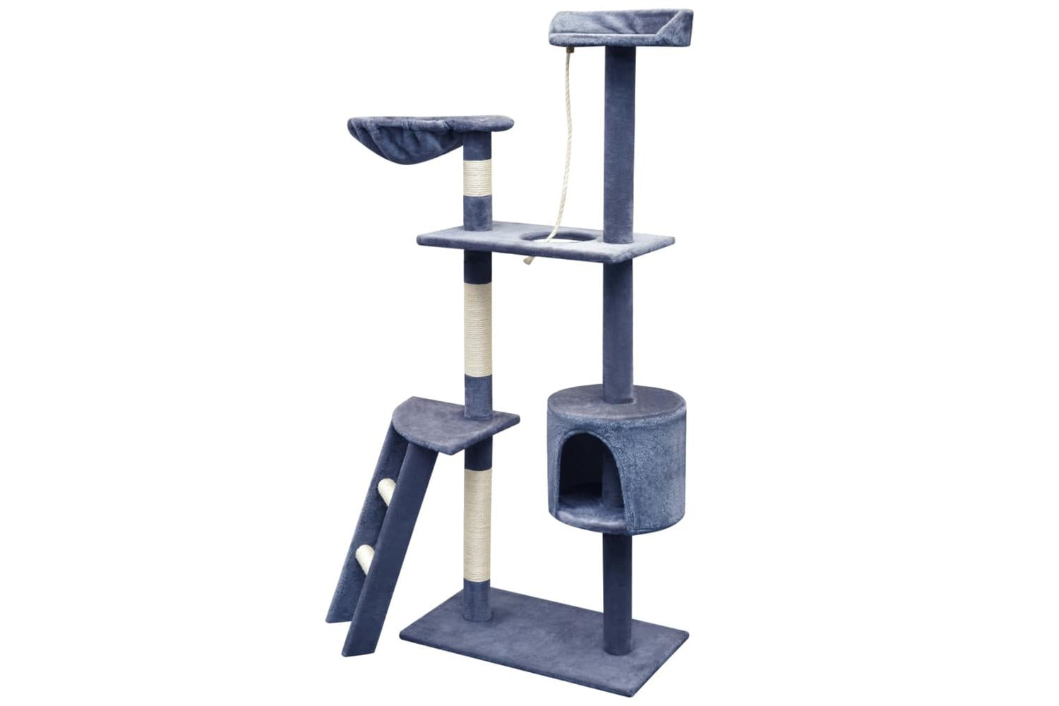 Cat Tree With Sisal Scratching Posts 150 Cm Dark Blue-2