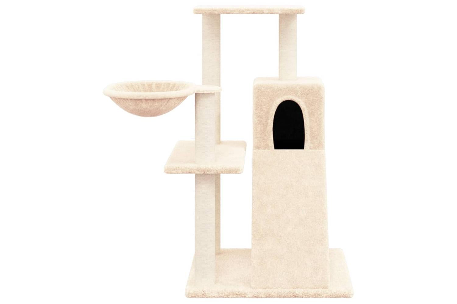 Cat Tree With Sisal Scratching Posts Cream 82 Cm-3