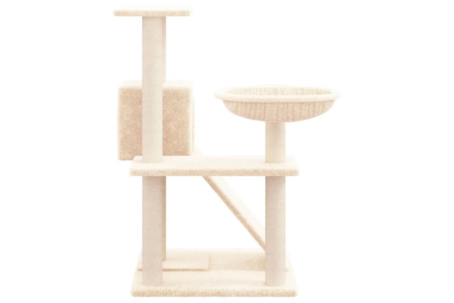 Cat Tree With Sisal Scratching Posts Cream 82 Cm-4