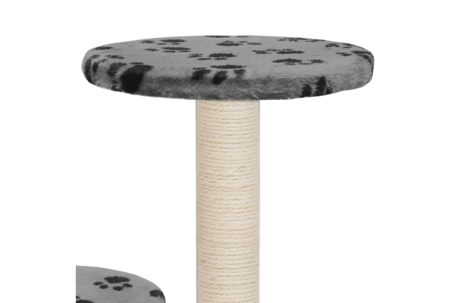 Cat Tree With Sisal Scratching Posts 60 Cm Grey Paw Prints-6