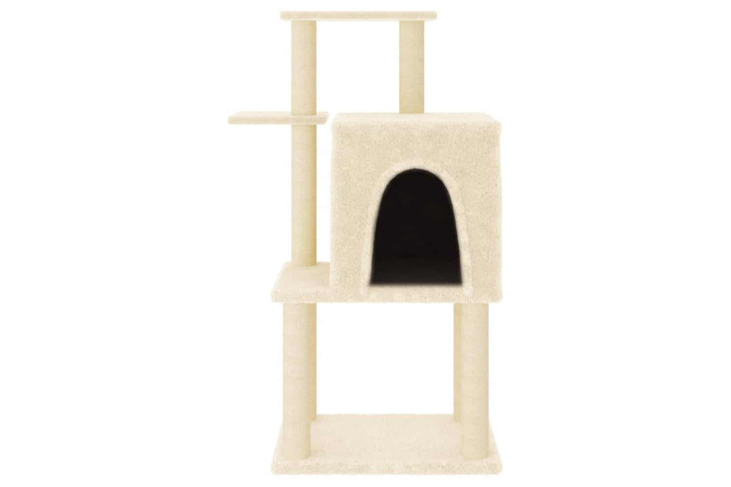 Cat Tree With Sisal Scratching Posts Cream 97 Cm-3
