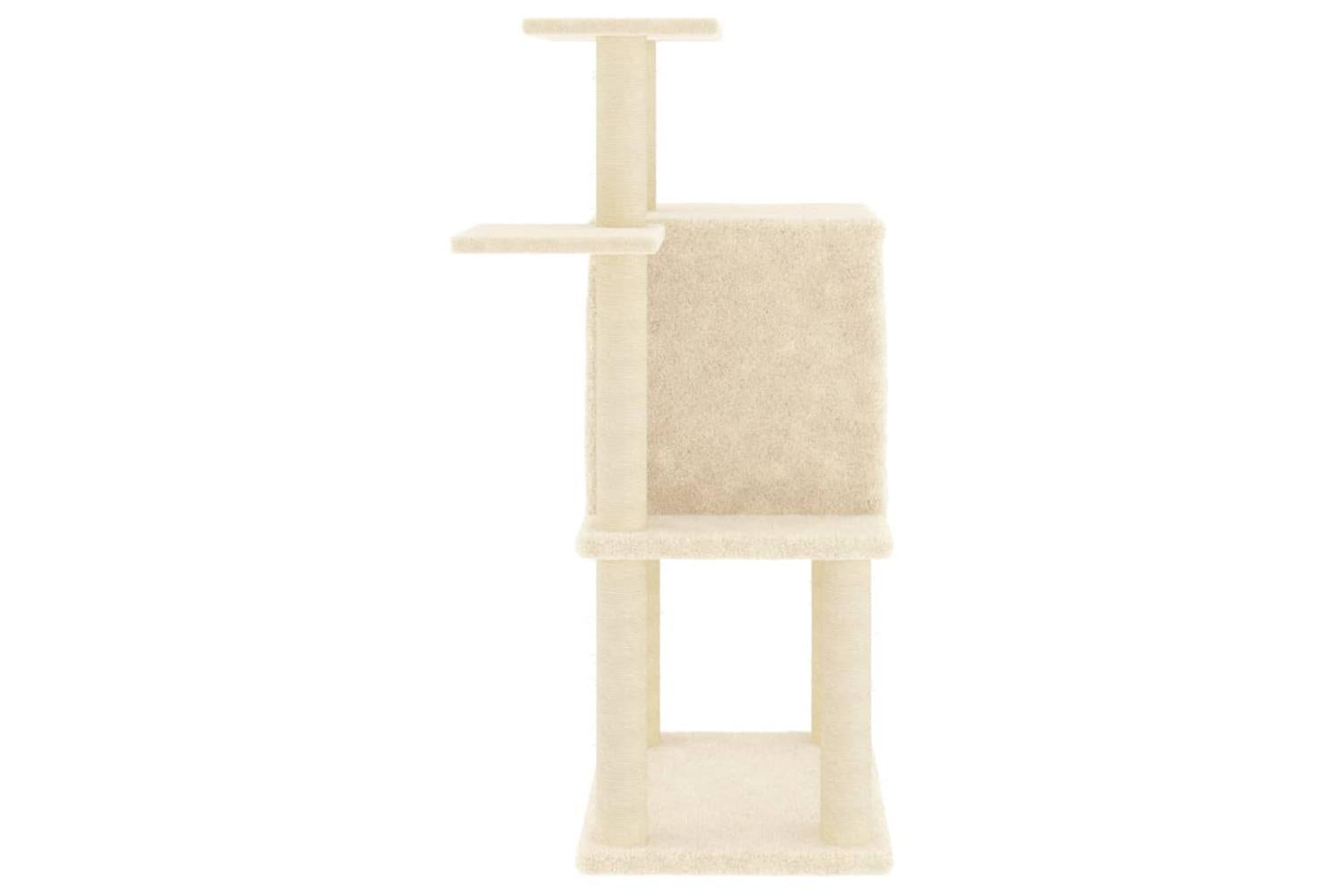 Cat Tree With Sisal Scratching Posts Cream 97 Cm-4