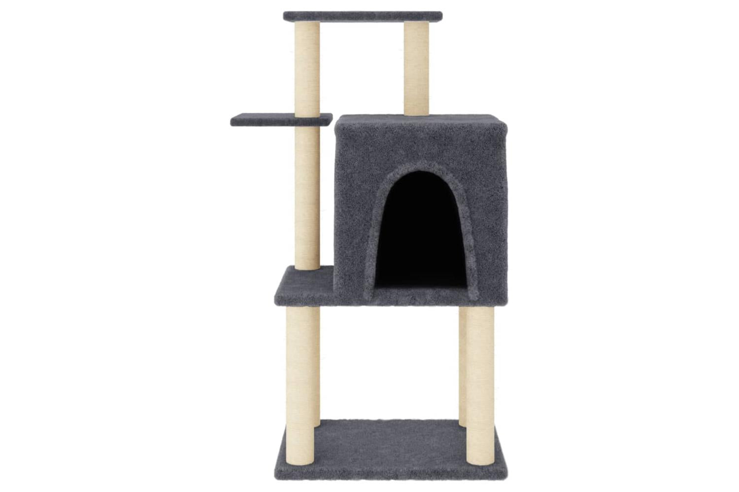 Cat Tree With Sisal Scratching Posts Dark Grey 97 Cm-3