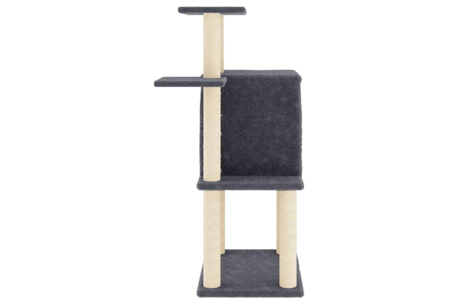 Cat Tree With Sisal Scratching Posts Dark Grey 97 Cm-4