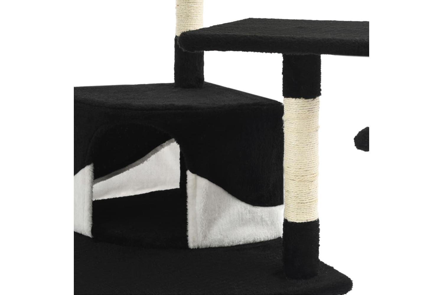 Cat Tree With Sisal Scratching Posts 203 Cm Black And White-6