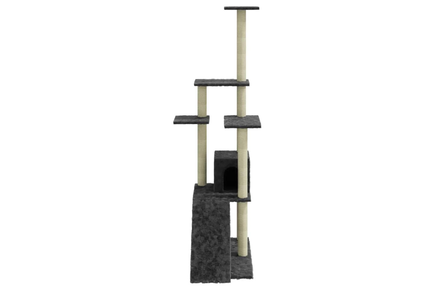 Cat Tree With Sisal Scratching Posts Dark Grey 155 Cm-5