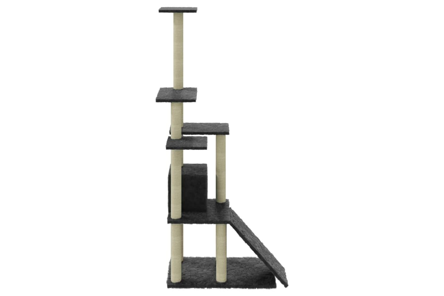 Cat Tree With Sisal Scratching Posts Dark Grey 155 Cm-6