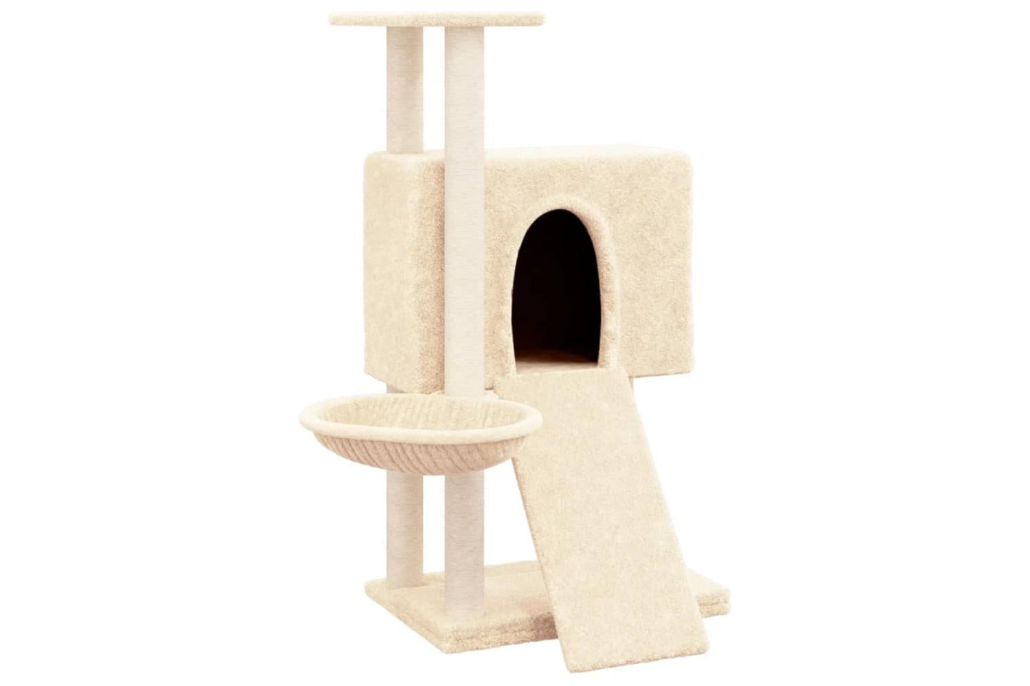 Cat Tree With Sisal Scratching Posts Cream 96 Cm-2