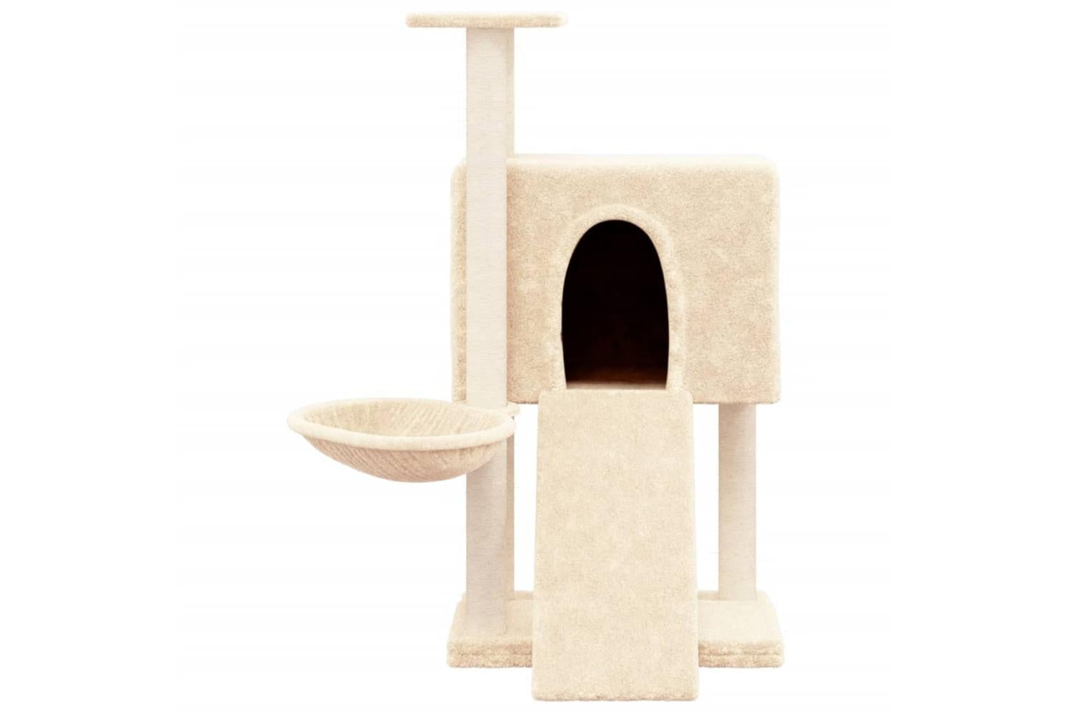 Cat Tree With Sisal Scratching Posts Cream 96 Cm-3