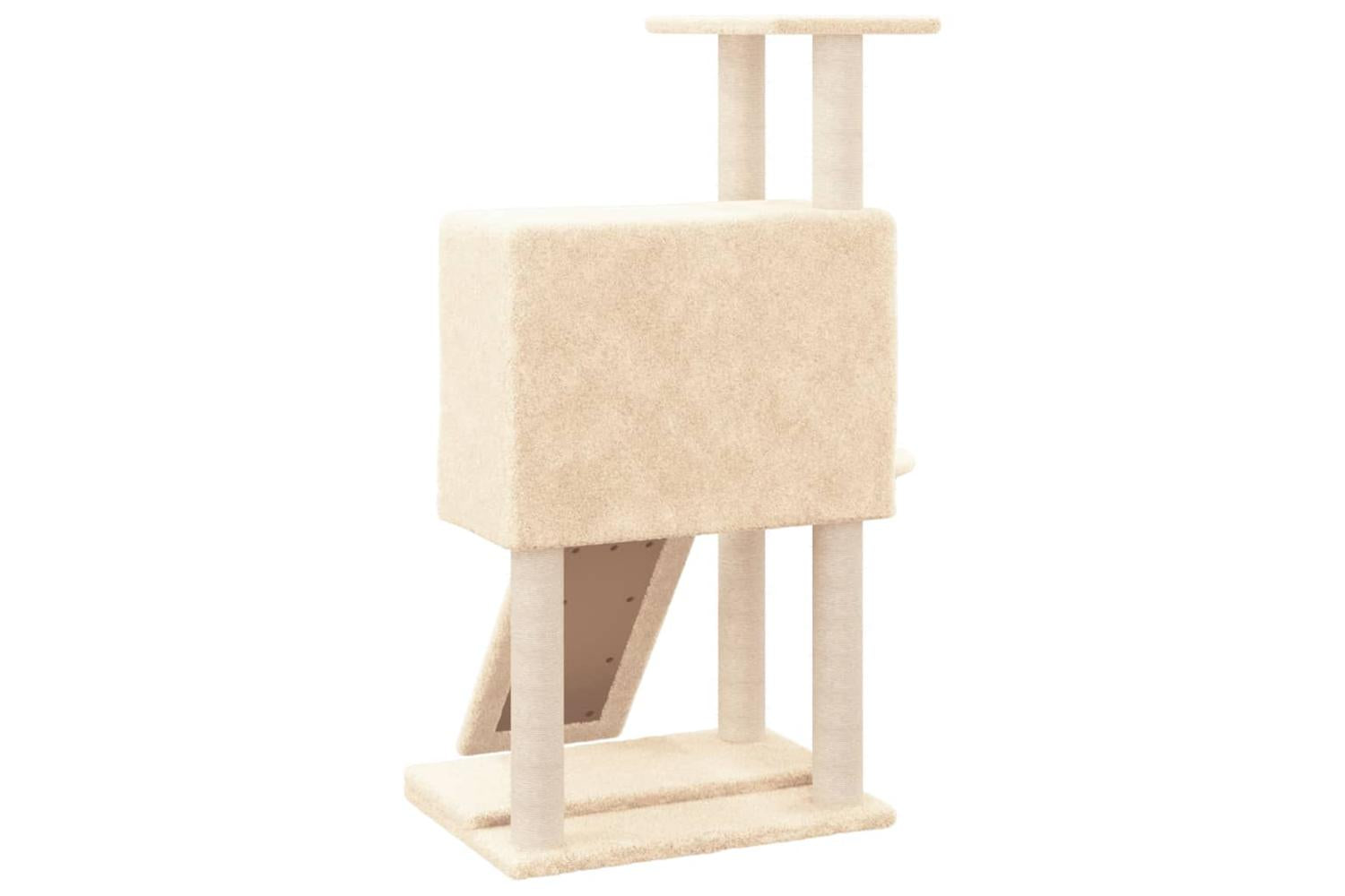 Cat Tree With Sisal Scratching Posts Cream 96 Cm-5
