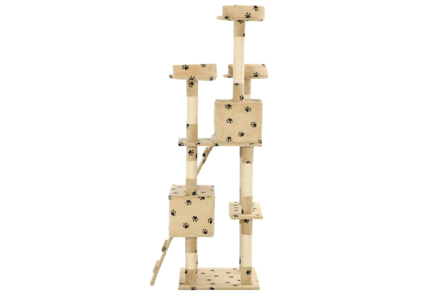 Cat Tree With Sisal Scratching Posts 170 Cm Paw Prints Beige-4