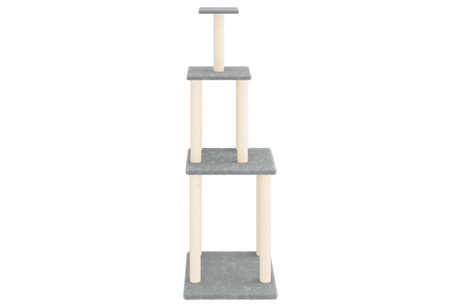 Cat Tree With Sisal Scratching Posts Light Grey 149 Cm-3