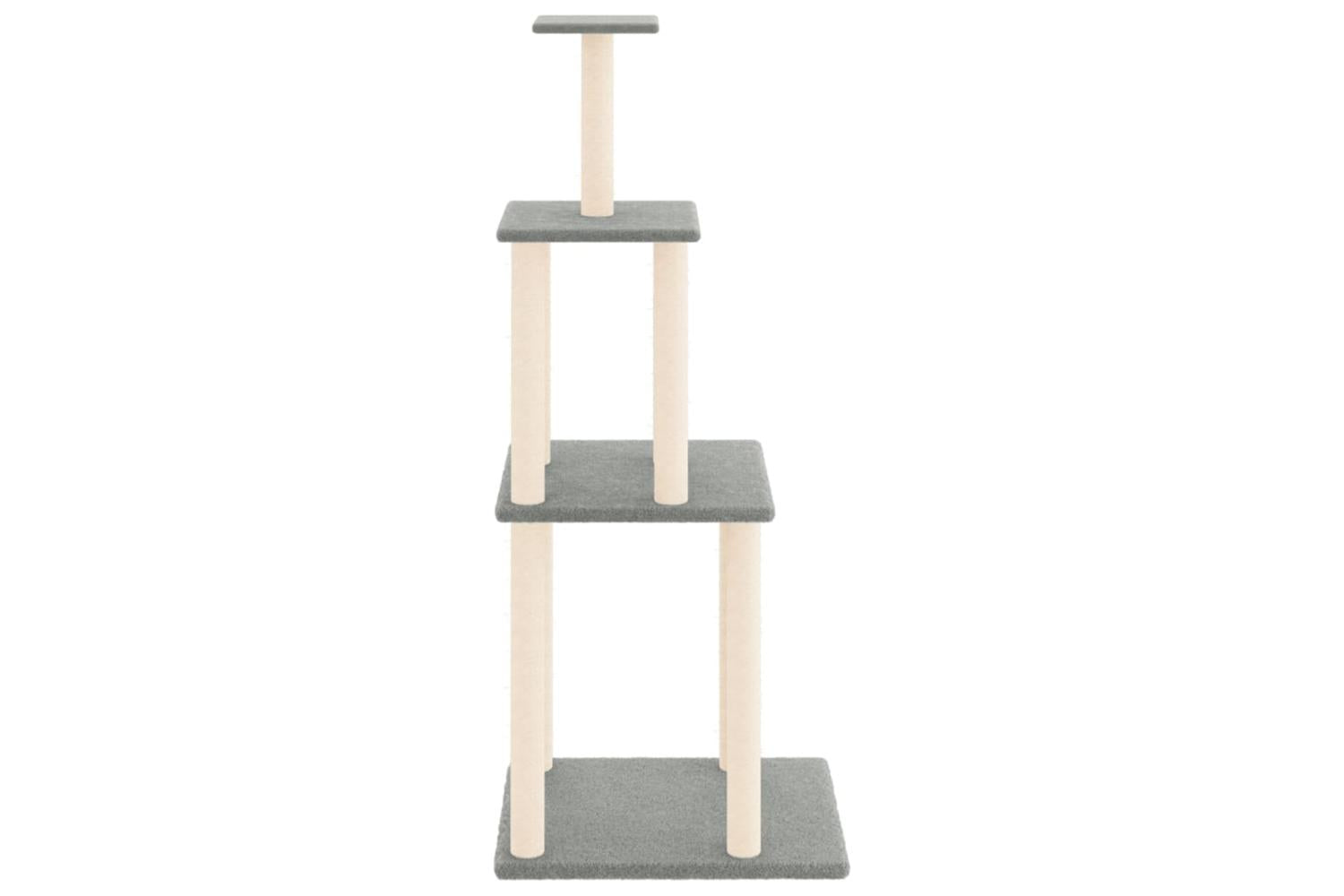 Cat Tree With Sisal Scratching Posts Light Grey 149 Cm-4