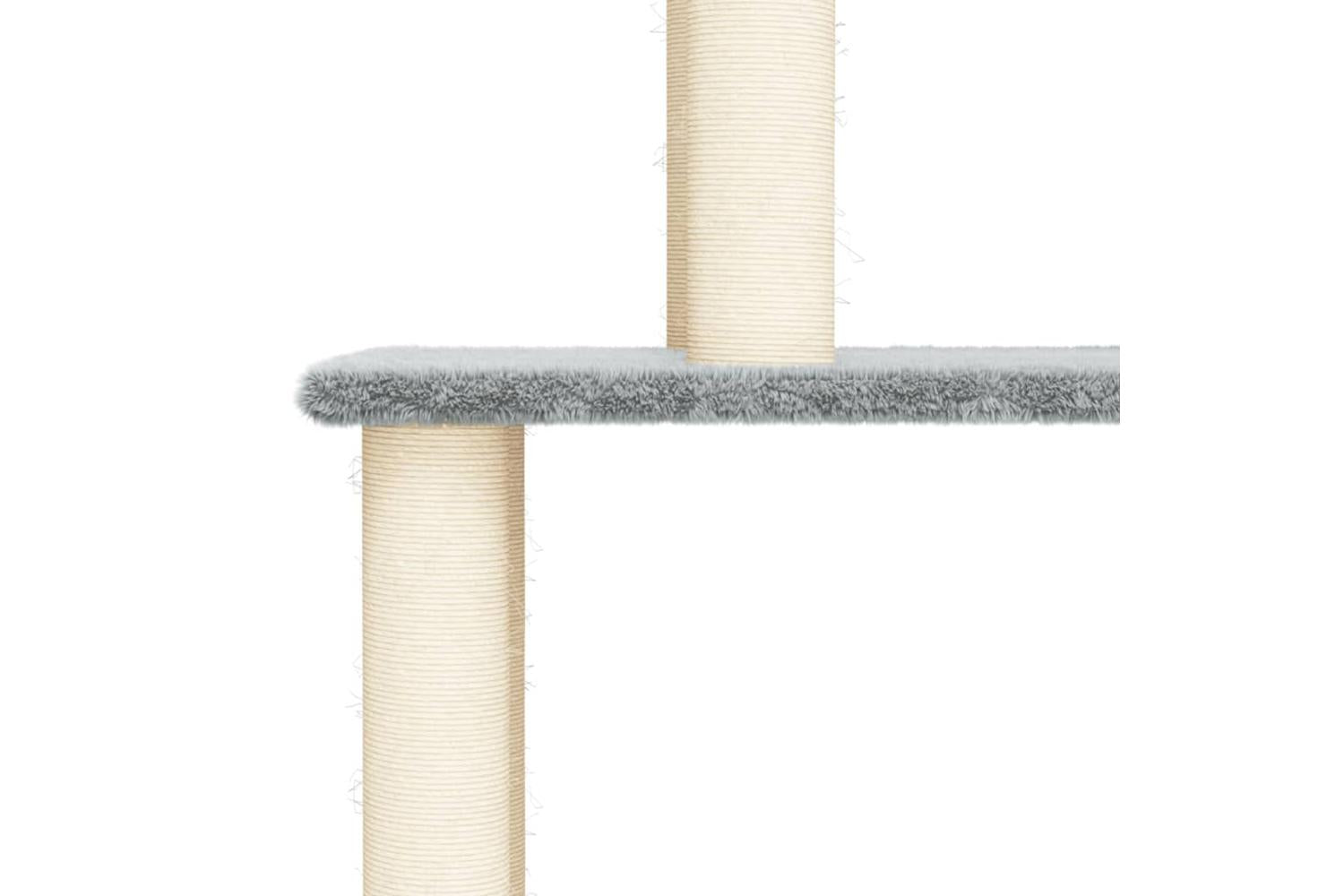 Cat Tree With Sisal Scratching Posts Light Grey 149 Cm-5