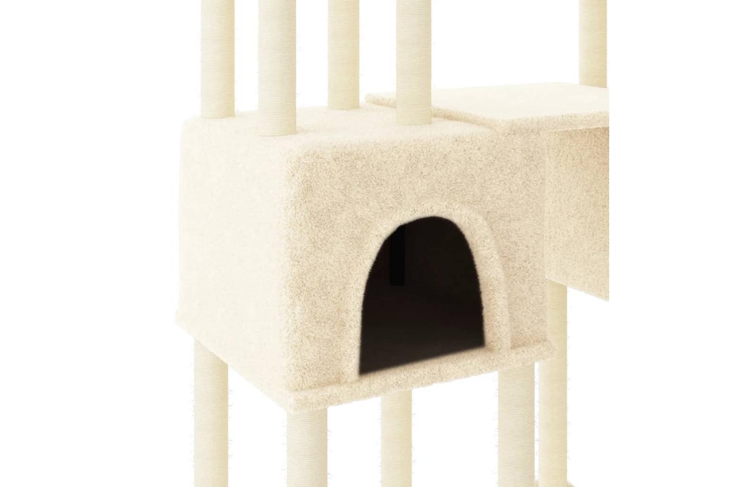 Cat Tree With Sisal Scratching Posts Cream 199 Cm-6