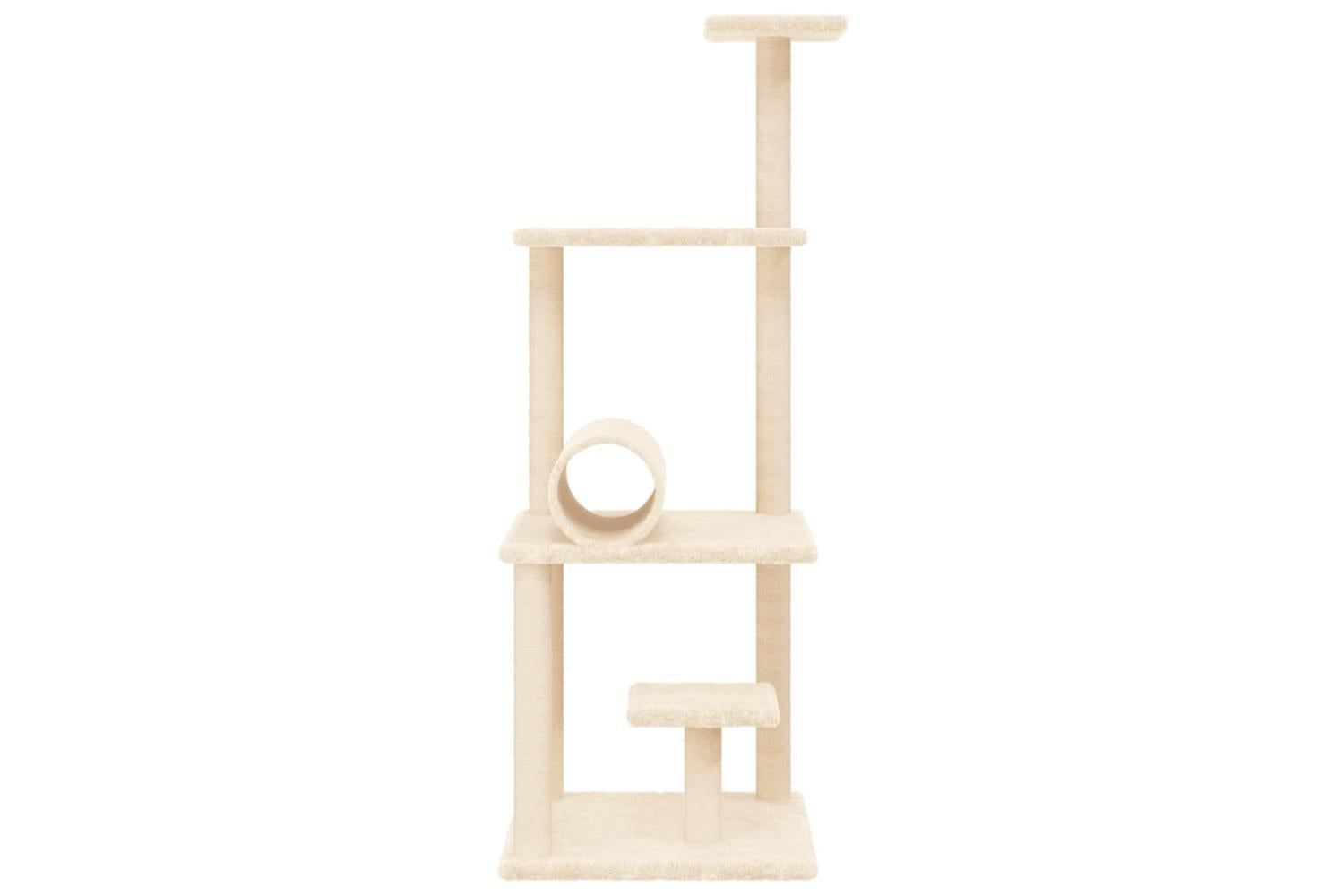 Cat Tree With Sisal Scratching Posts Cream 136 Cm-4