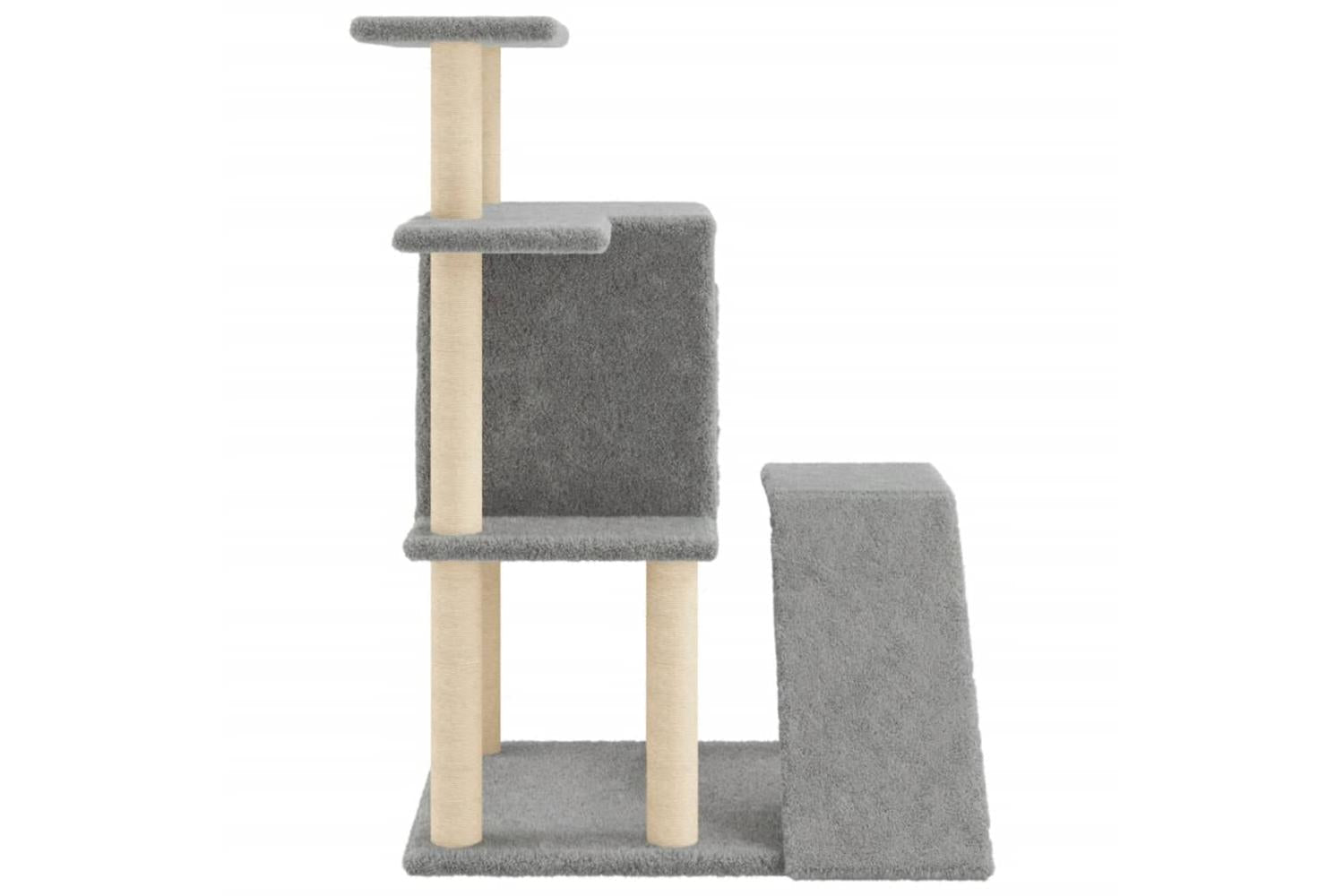 Cat Tree With Sisal Scratching Posts Light Grey 97 Cm-5