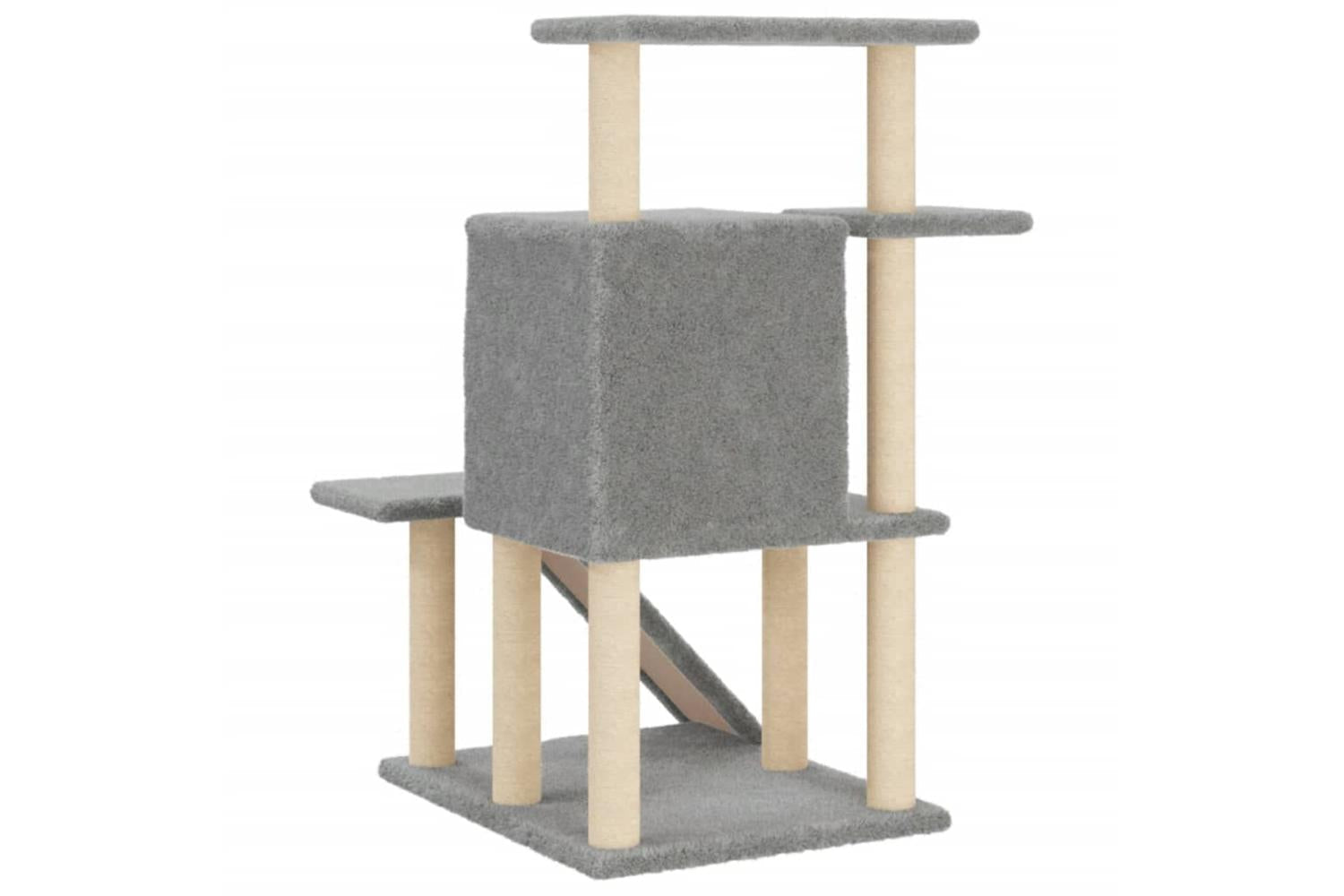 Cat Tree With Sisal Scratching Posts Light Grey 97 Cm-6