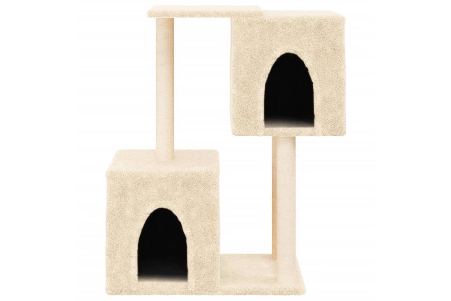 Cat Tree With Sisal Scratching Posts Cream 86 Cm-4