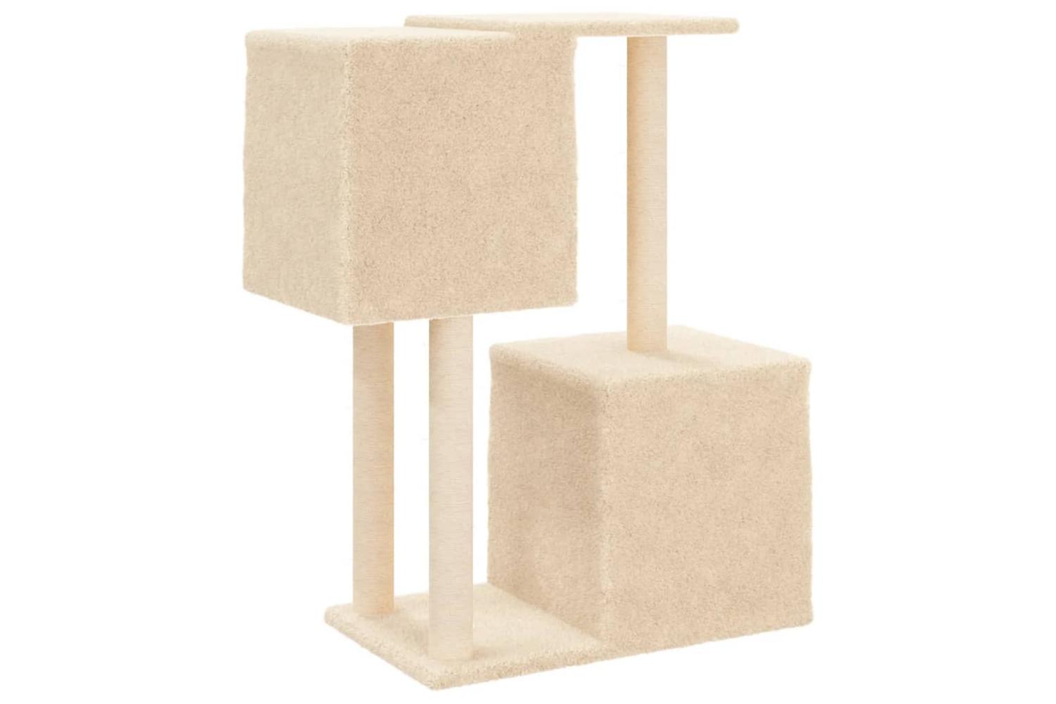 Cat Tree With Sisal Scratching Posts Cream 86 Cm-6