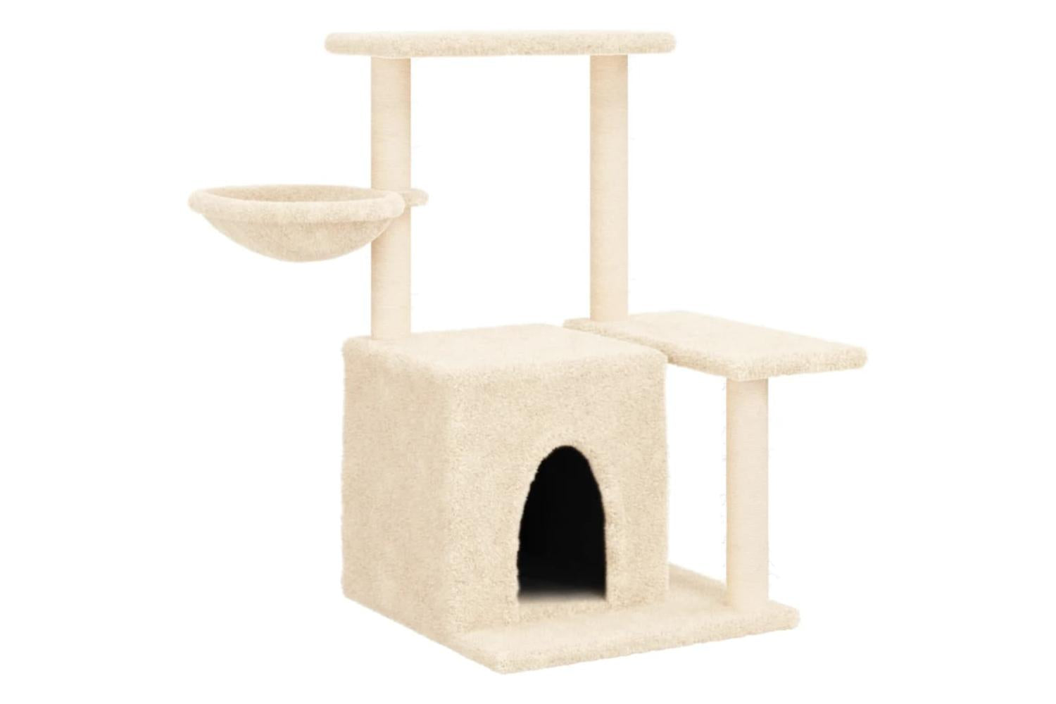 Cat Tree With Sisal Scratching Posts Cream 83 Cm-2