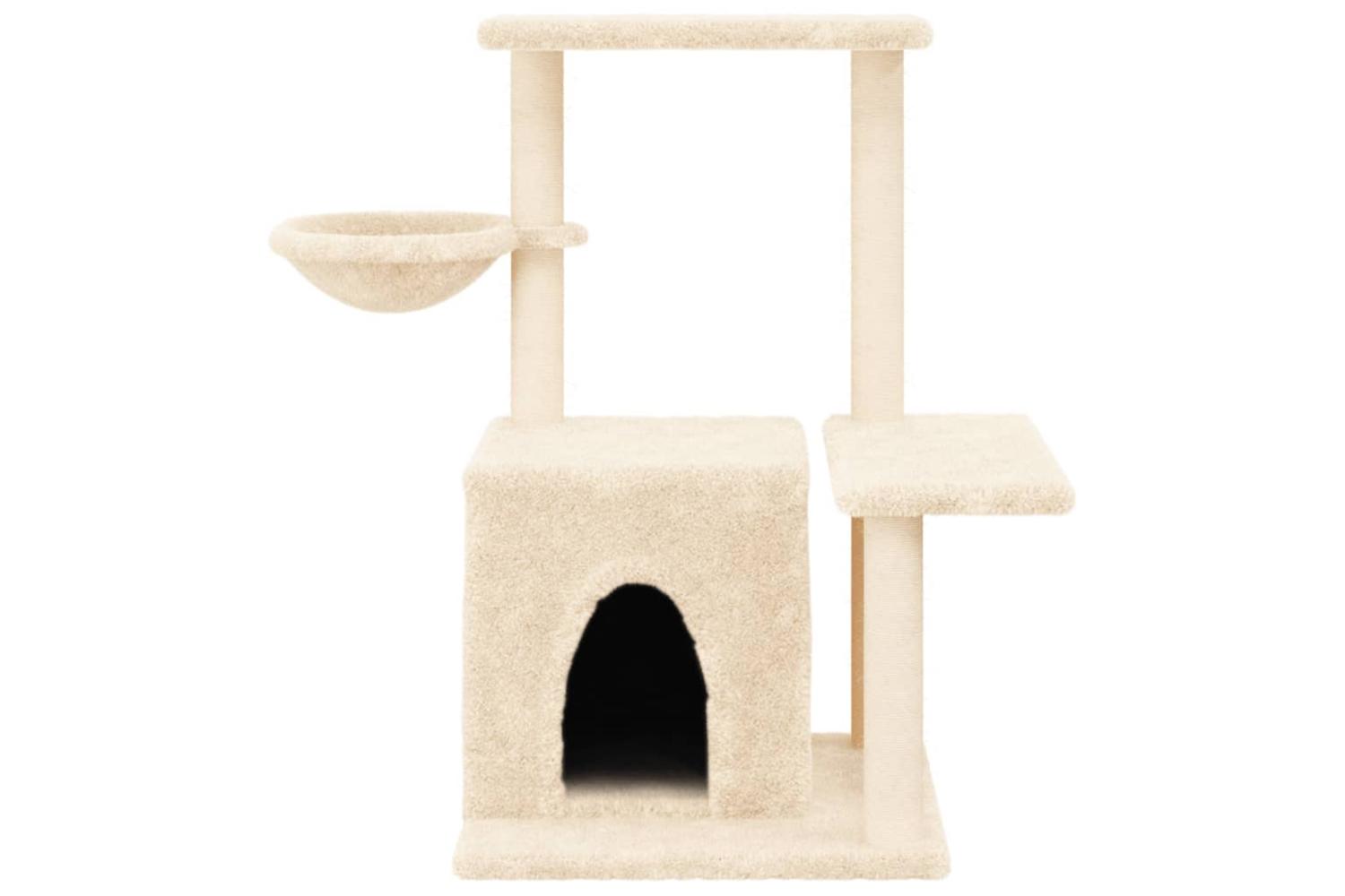 Cat Tree With Sisal Scratching Posts Cream 83 Cm-4