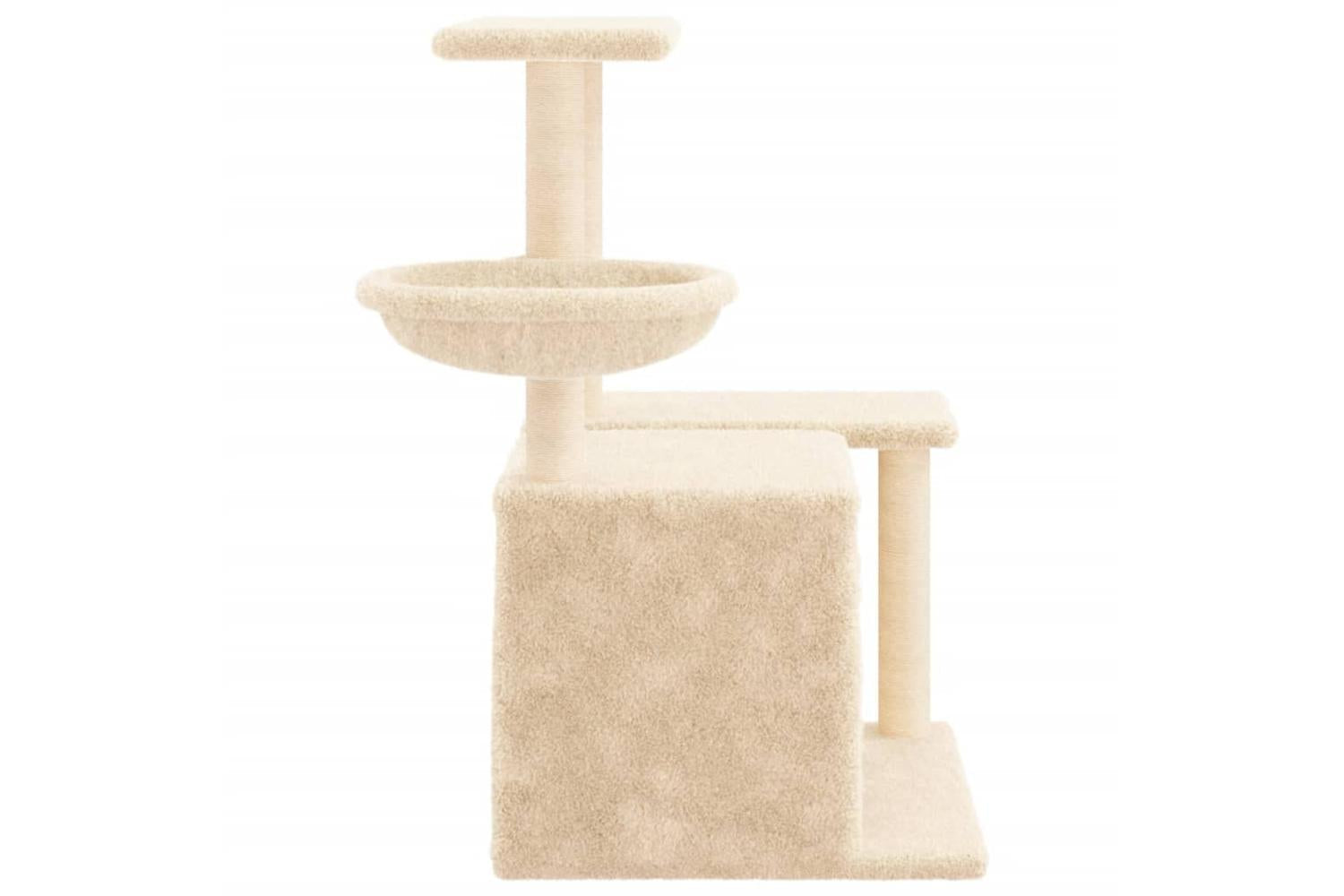 Cat Tree With Sisal Scratching Posts Cream 83 Cm-5